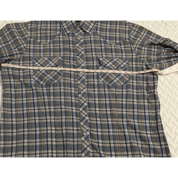 Roper Western Shirt Pearl Snap Button Down Gray Plaid Men’s size 2XL - Picture 5 of 6